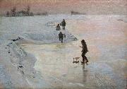 Emile Claus Skaters oil on canvas